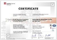 CERTIFICATE<br>ISO 14001:2015