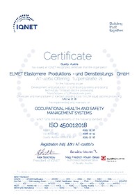 CERTIFICATE<br>ISO 45001:2018
